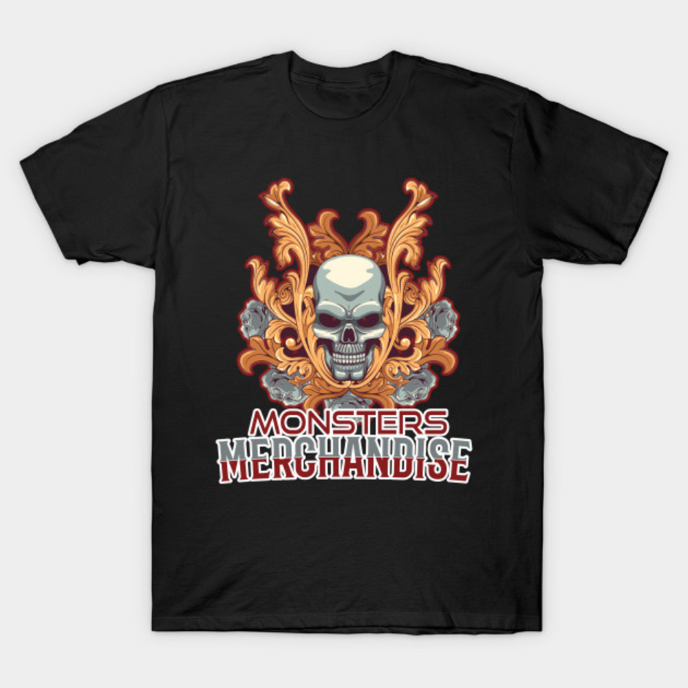 Halloweens Day Skulls Flowers Monsters Tshirt